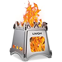 Lixada Estufa de Leña Camping Portátil Ligero Compacto Hornillo Alcohol para Camping Trekking Mochilero BBQ Picnic